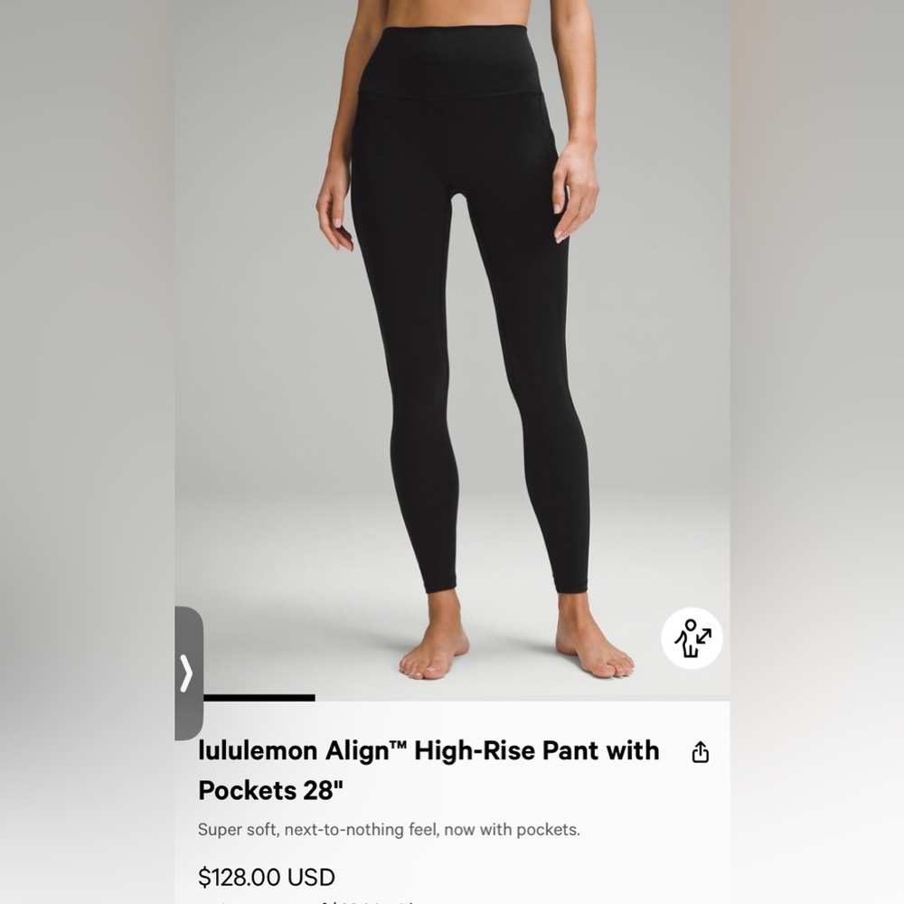 LuluLemon Align High-Rise Pant with Pockets in Black Size 4